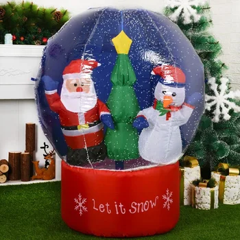 ÚJ Karácsonyi Dekoráció Felfújható Hógolyó Santa Claus, 1,2 m Magas Felfújható Dekoráció Udvaron Kerti Decora Új Év