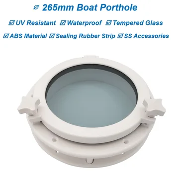 ∅265mm Hajó Hajóablak nagy teljesítményű UV Ellenálló Portlight ajtót Ablakot a 4 mm-es Edzett Üveg Yacht/Tengeri/RV/5 Kerék Camper