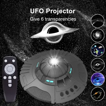 Galaxy Csillagos Projektor UFO Űrhajó Éjjeli Lámpa Mennyezeti 360° - Os Forgatás Planetárium Ég Projektoros Lámpa Hálószoba Születésnapi Ajándék