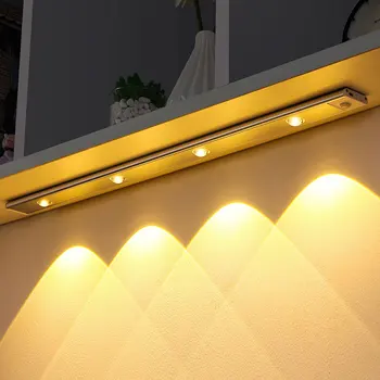 Éjszakai Fény Érzékelő Lámpa Mozgásérzékelő Lámpa Vezeték nélküli Ultra Vékony USB LED Konyha Szekrény, Hálószoba Szekrény, Beltéri Világítás LED